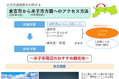 倉吉市から米子市方面へのアクセス方法