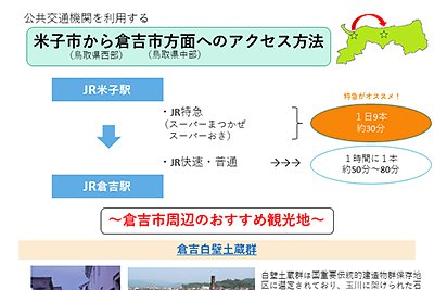 米子市から倉吉市方面へのアクセス方法